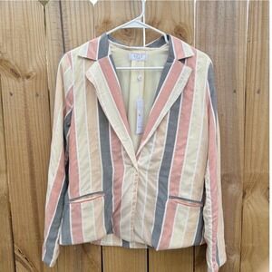 Sage the Label Dreamland Pink Multi‎ Striped Blazer Small NWT